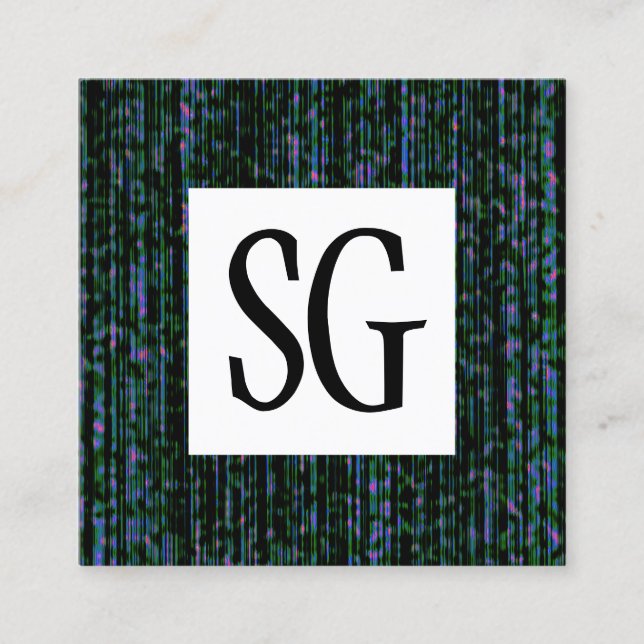 Tarjeta De Visita Cuadrada Panel cuadrado - Iniciales - 151116(04) (Anverso)