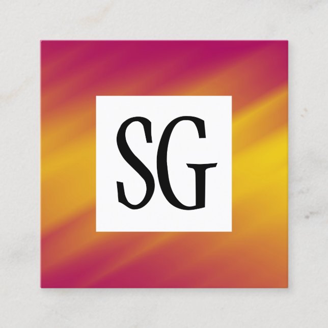 Tarjeta De Visita Cuadrada Panel cuadrado - Iniciales - 161116(08) (Anverso)