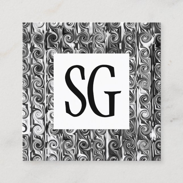 Tarjeta De Visita Cuadrada Panel cuadrado - Iniciales - 16116(03) (Anverso)