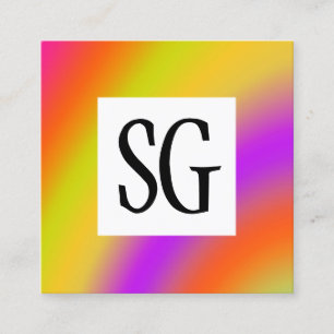 Tarjeta De Visita Cuadrada Panel cuadrado - Iniciales - 171116(01)