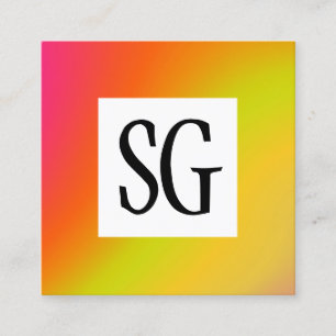 Tarjeta De Visita Cuadrada Panel cuadrado - Iniciales - 17116(03)