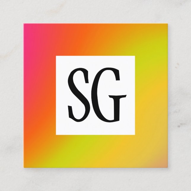 Tarjeta De Visita Cuadrada Panel cuadrado - Iniciales - 17116(03) (Anverso)