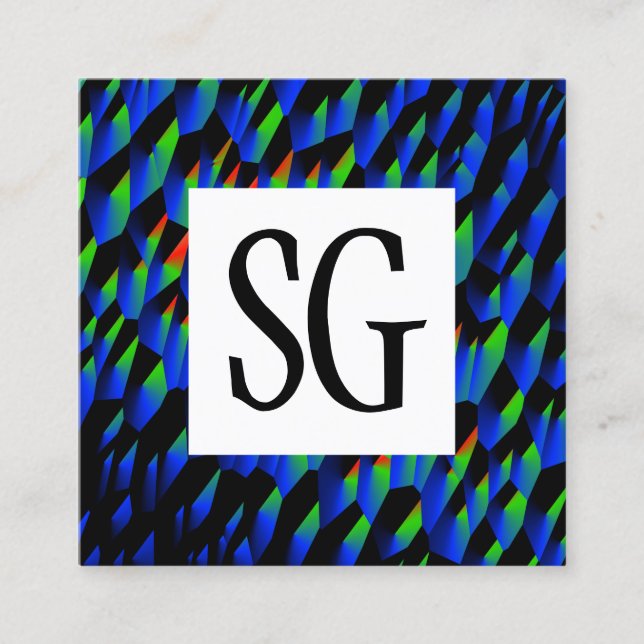 Tarjeta De Visita Cuadrada Panel cuadrado - Iniciales - 190716(03) (Anverso)