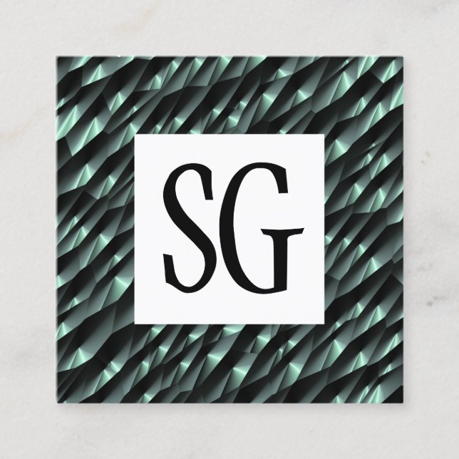 Tarjeta De Visita Cuadrada Panel cuadrado - Iniciales - 190716(04) (Anverso)