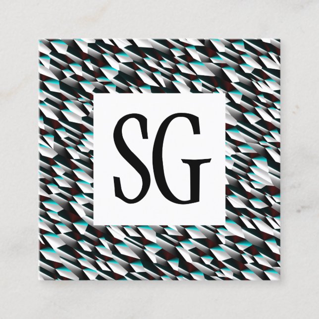 Tarjeta De Visita Cuadrada Panel cuadrado - Iniciales - 190716(06) (Anverso)