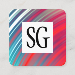 Tarjeta De Visita Cuadrada Panel cuadrado - Iniciales - Anillos abstractos de