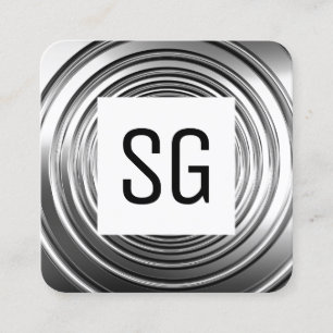 Tarjeta De Visita Cuadrada Panel cuadrado - Iniciales - B&W de primavera larg