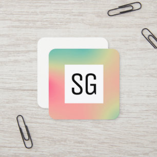 Tarjeta De Visita Cuadrada Panel cuadrado - Iniciales - Cuadrado degradado