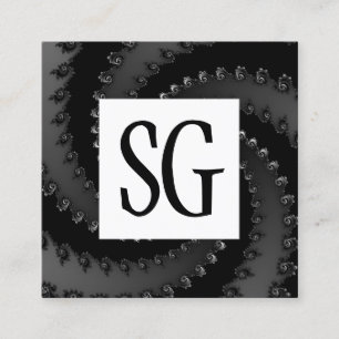 Tarjeta De Visita Cuadrada Panel cuadrado - Iniciales - Fractal Vortex 02