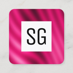 Tarjeta De Visita Cuadrada Panel cuadrado - Iniciales - Gradiente de Crimson