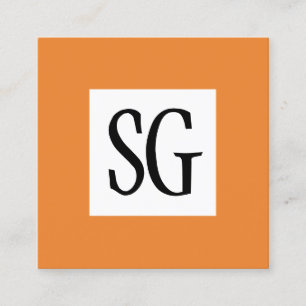 Tarjeta De Visita Cuadrada Panel cuadrado - Iniciales - Naranja