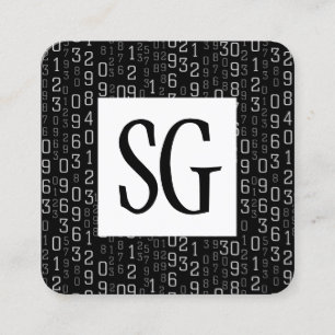 Tarjeta De Visita Cuadrada Panel cuadrado - Iniciales - Números en cascada