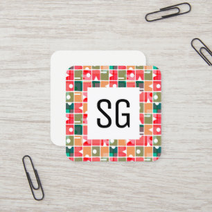 Tarjeta De Visita Cuadrada Panel cuadrado - Iniciales - Resumen 120623