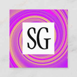 Tarjeta De Visita Cuadrada Panel cuadrado - Iniciales - Vortex 01