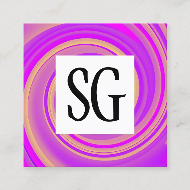 Tarjeta De Visita Cuadrada Panel cuadrado - Iniciales - Vortex 01 (Anverso)