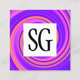 Tarjeta De Visita Cuadrada Panel cuadrado - Iniciales - Vortex 02