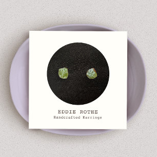 Tarjeta De Visita Cuadrada Pantalla de anclaje de Black White Stud