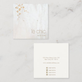 Tarjeta De Visita Cuadrada Pantalla de auriculares de la Plaza de la Madera B