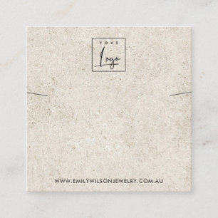 TARJETA DE VISITA CUADRADA PANTALLA DE BRACELET DE NECKLACE DE STUCCO RÚSTICO