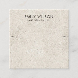 TARJETA DE VISITA CUADRADA PANTALLA DE BRACELET DE NECKLACE DE STUCCO RÚSTICO