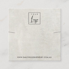 TARJETA DE VISITA CUADRADA PANTALLA DE BRACELET DE NECKLACE GRIS BLANCA