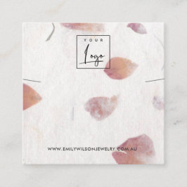 TARJETA DE VISITA CUADRADA PANTALLA DE BRACELET DE PAPEL HECHO A MANO PETAL