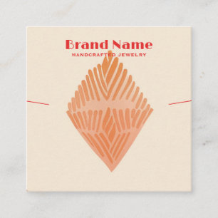 Tarjeta De Visita Cuadrada Pantalla de collar de arte Minimalista con encanto