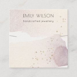 Tarjeta De Visita Cuadrada Pantalla de collar de bollos florales rosados de R