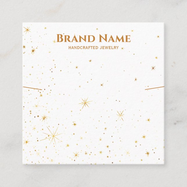 Tarjeta De Visita Cuadrada Pantalla de collar de galaxia dorada mínima (Anverso)