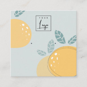 Tarjeta De Visita Cuadrada Pantalla De Emprendimiento De Flauta Azul Lemon Ne