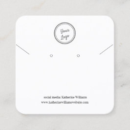 Tarjeta De Visita Cuadrada Pantalla de ganancia y collar blanco |Añadir el lo
