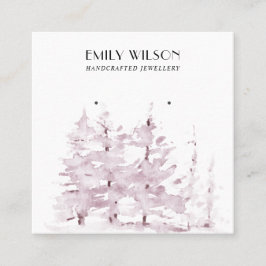 TARJETA DE VISITA CUADRADA PANTALLA DE GANANCIAS DE BOSQUES DE PINO INVIERNO