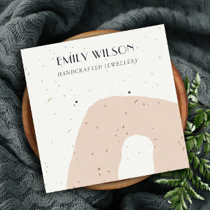 TARJETA DE VISITA CUADRADA PANTALLA DE GANANCIAS DE ERAMIC RUBOR PEACH STUD