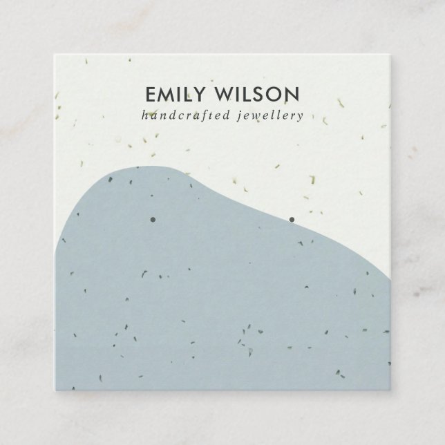 TARJETA DE VISITA CUADRADA PANTALLA DE GANANCIAS DE OLA GRÁFICA CERAMICA ABST (Anverso)