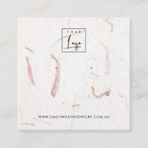 TARJETA DE VISITA CUADRADA PANTALLA DE GANANCIAS DE PAPEL ELABORADO CON PETAL