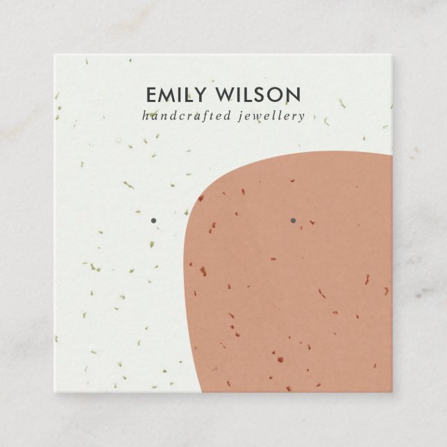 TARJETA DE VISITA CUADRADA PANTALLA DE GANANCIAS DE TERRACOTTA CERAMIC ABSTRC (Anverso)