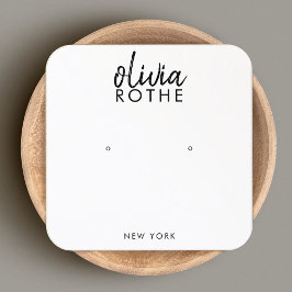 Tarjeta De Visita Cuadrada Pantalla de giro blanco simple de tipo de letra ma