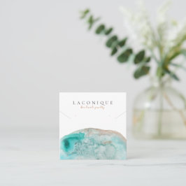 Tarjeta De Visita Cuadrada Pantalla de joyas | | Azul | Acuarela