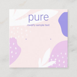 Tarjeta De Visita Cuadrada Pantalla De Joyas De Tejido De Lavanda Rosada