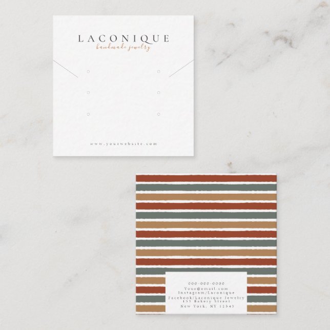 Tarjeta De Visita Cuadrada Pantalla de joyas | Joyería | Moderno (Anverso / Reverso)