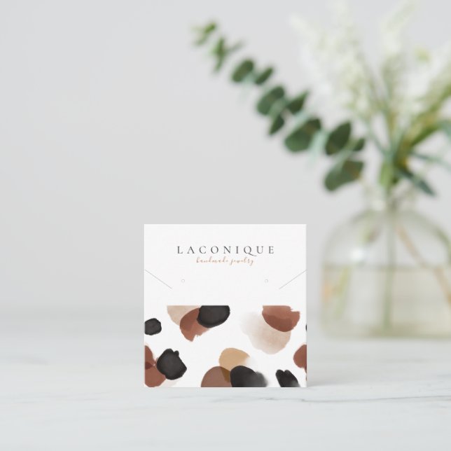 Tarjeta De Visita Cuadrada Pantalla de joyas | Resumen | Leopardo  (Anverso de pie)