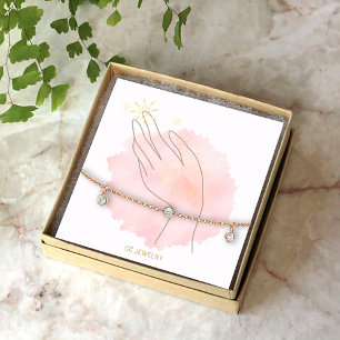 Tarjeta De Visita Cuadrada Pantalla de pulsera acuarela Lady Jewerly
