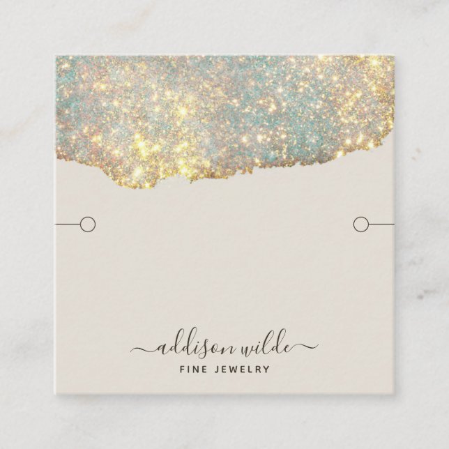 Tarjeta De Visita Cuadrada Pantalla de pulsera Holográfica Moderna Glam Purpu (Anverso)