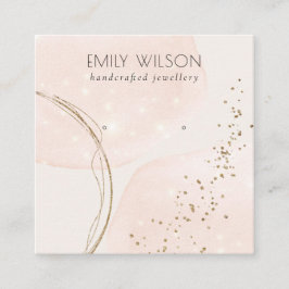 Tarjeta De Visita Cuadrada Pantalla de riego de oro Rosa Purpurina abstracto