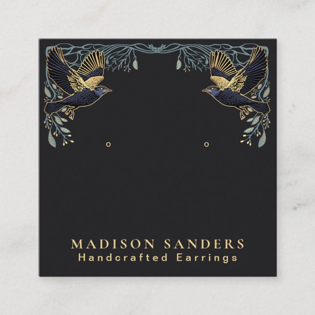 Tarjeta De Visita Cuadrada Pantalla De Stud De Brujas De Ravens Encantada (Anverso)