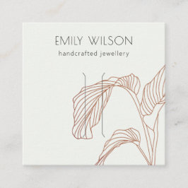 Tarjeta De Visita Cuadrada Pantalla del clip del pelo de la hoja de palma de 