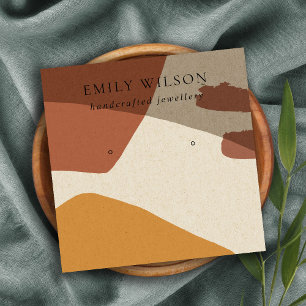 TARJETA DE VISITA CUADRADA PANTALLA MODERNA ABSTRACTA TERRACOTTA DE ARTE ROJO