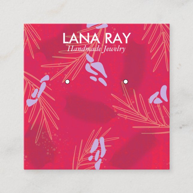 Tarjeta De Visita Cuadrada Pantalla moderna de anclaje botánico tropical (Anverso)