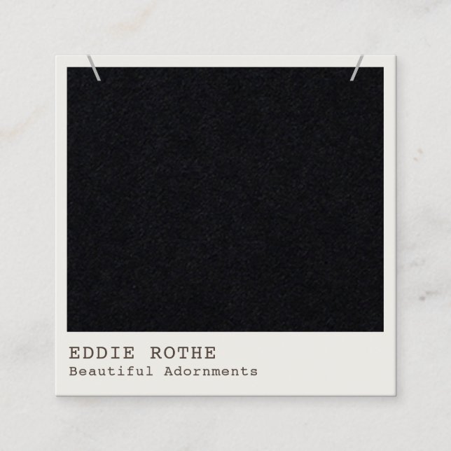 Tarjeta De Visita Cuadrada Pantalla moderna de collar de naves negras (Anverso)