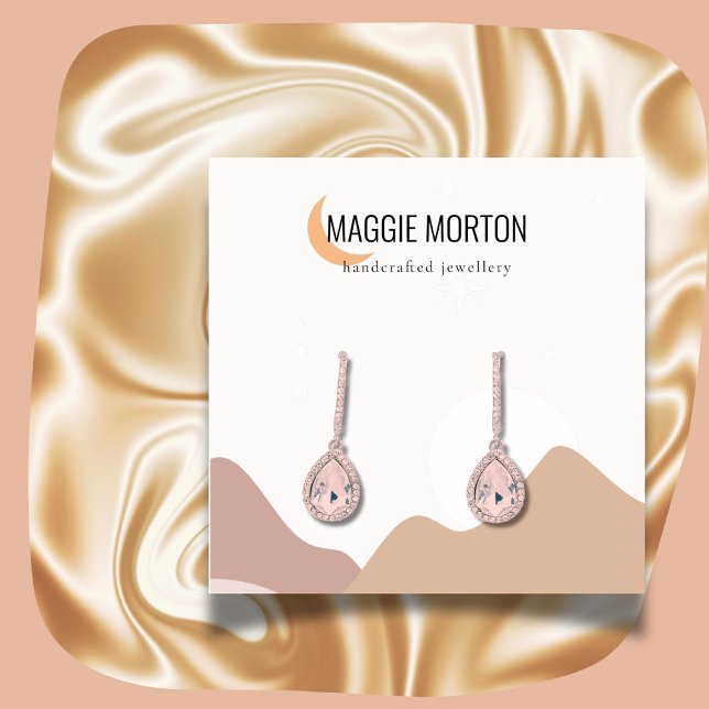 Tarjeta De Visita Cuadrada Pantalla Moderna de paisaje lunar (Modern abstract earring display in earth tone colors)